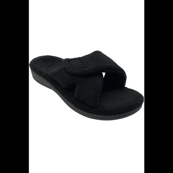 Vionic Women's Adjustable Strap Slippers Relax Black - Medium - Picture 1 of 3